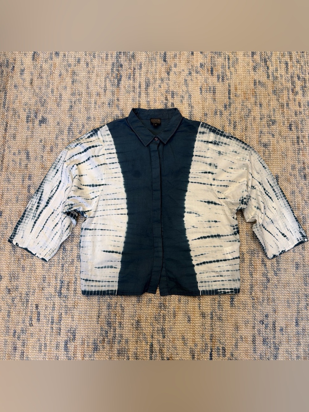 Tie Dye Teal Button-Up Shirt